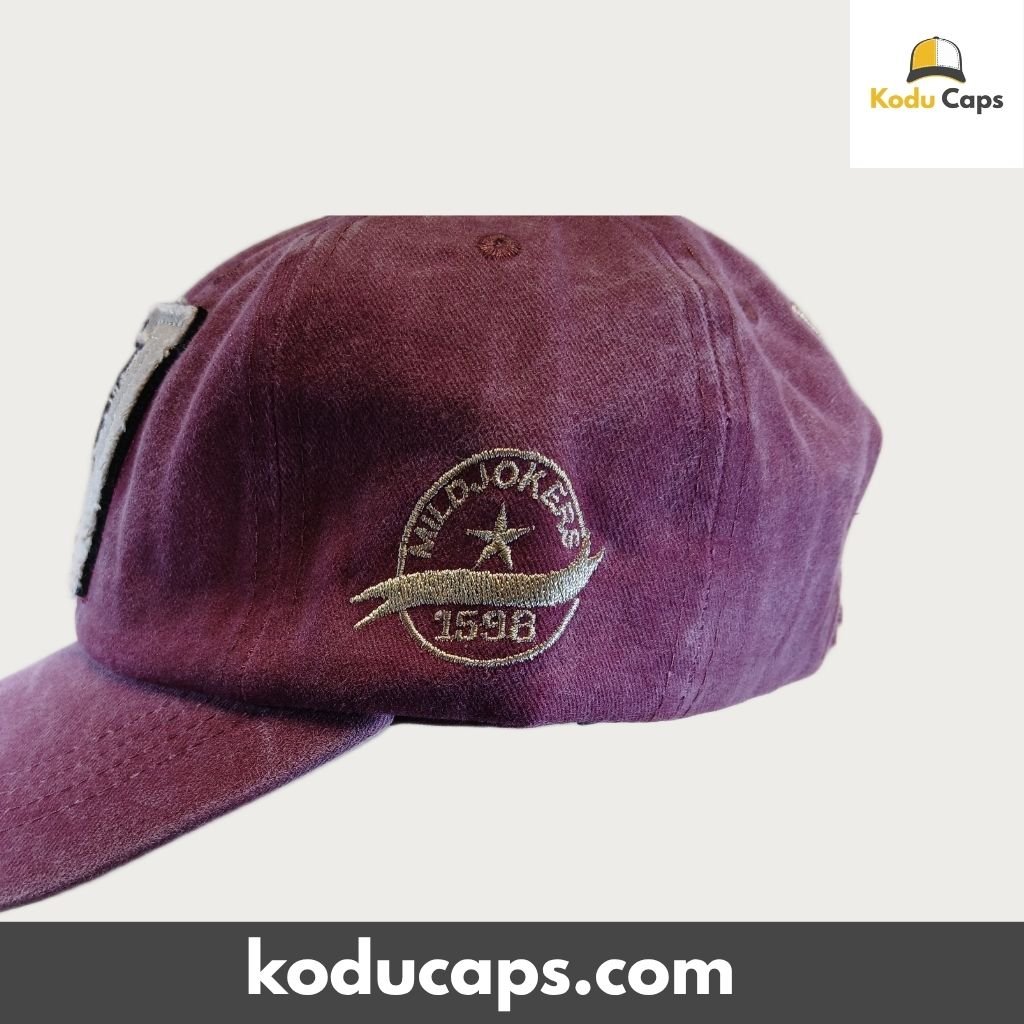 Distressed Burgundy ‘W’ Adjustable Dad Cap – Vintage Washed Letter Hat - Image 5