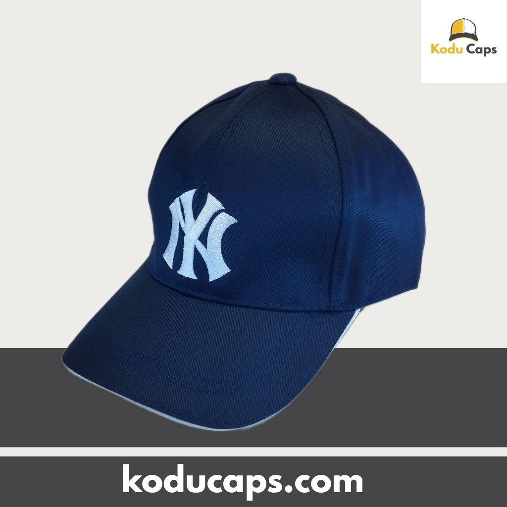 Classic NY Logo(Stacked Middle) Baseball Cap - Embroidered Logo with Contrast Piping Trim - Image 9