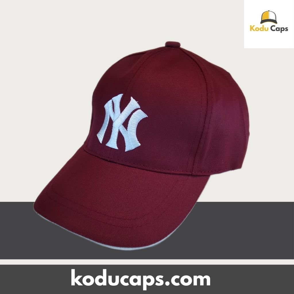 Classic NY Logo(Stacked Middle) Baseball Cap - Embroidered Logo with Contrast Piping Trim - Image 8