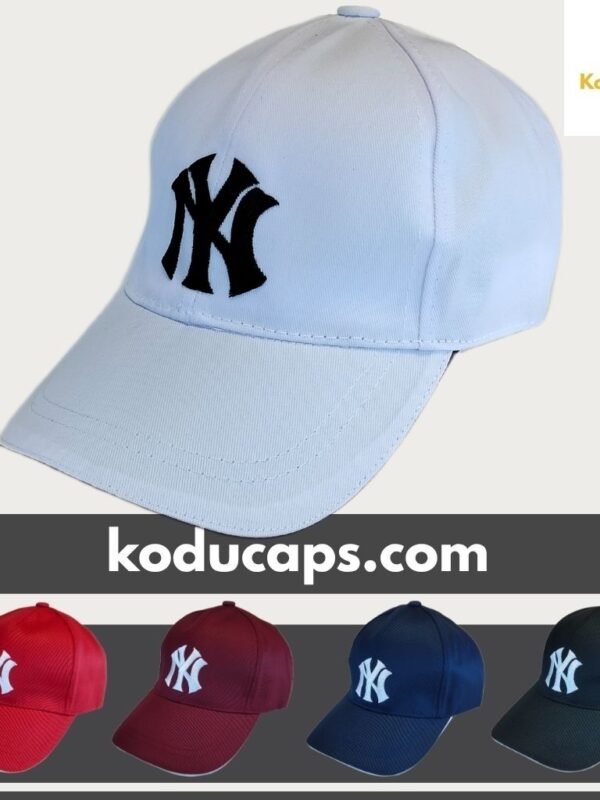 Classic NY Logo(Stacked Middle) Baseball Cap - Embroidered Logo with Contrast Piping Trim