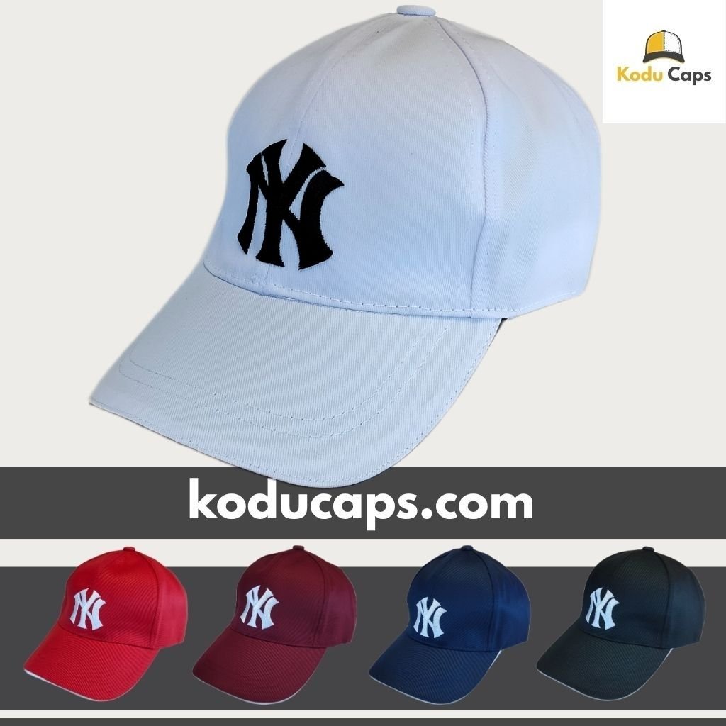 Classic NY Logo(Stacked Middle) Baseball Cap - Embroidered Logo with Contrast Piping Trim