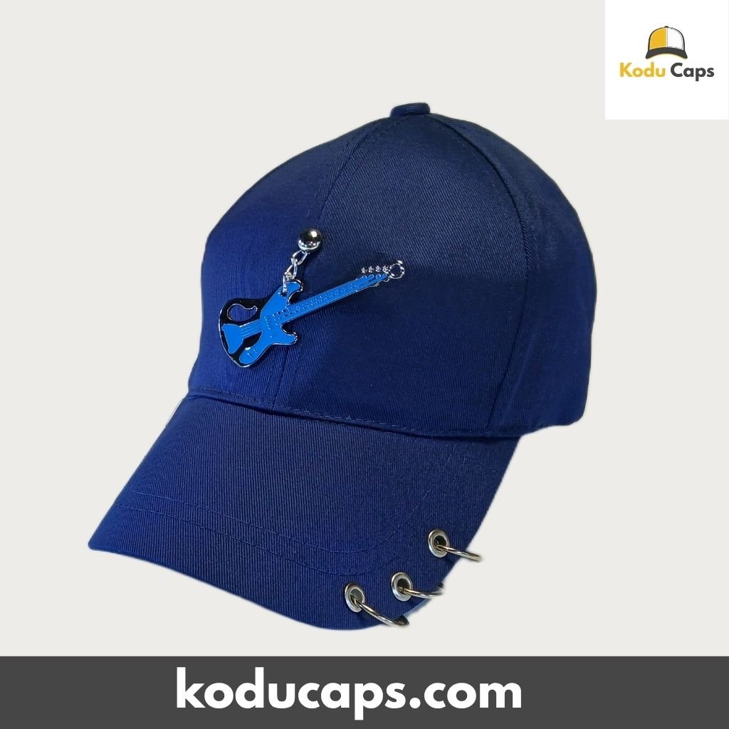 Electric Guitar Cap with Metal Piercing Rings - Rock Music Style - Image 6