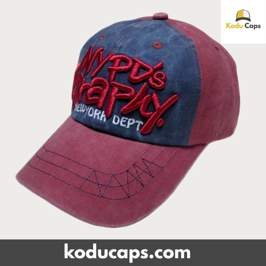 Two-Tone Vintage Washed Adjustable Dad Cap - NYPD's Graphy NEWYORK DEPT - Image 11