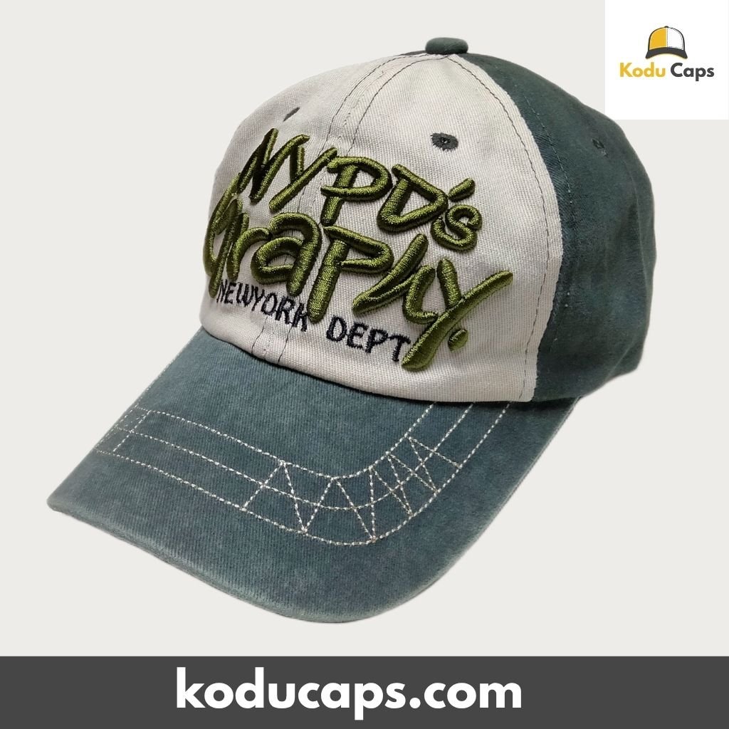 Two-Tone Vintage Washed Adjustable Dad Cap - NYPD's Graphy NEWYORK DEPT - Image 9