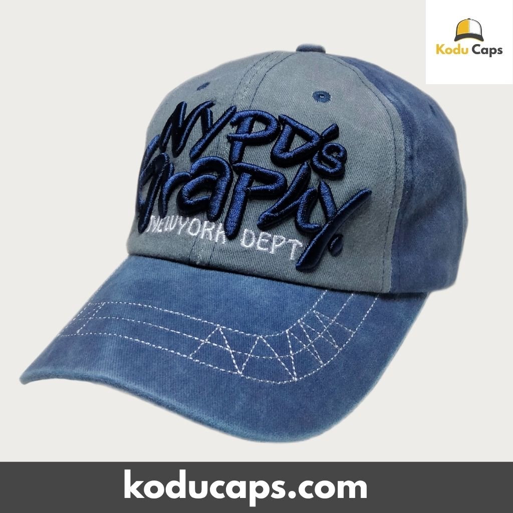 Two-Tone Vintage Washed Adjustable Dad Cap - NYPD's Graphy NEWYORK DEPT - Image 2