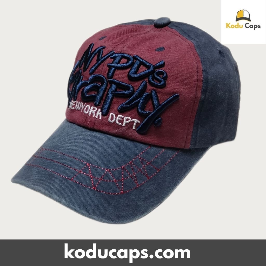 Two-Tone Vintage Washed Adjustable Dad Cap - NYPD's Graphy NEWYORK DEPT - Image 10