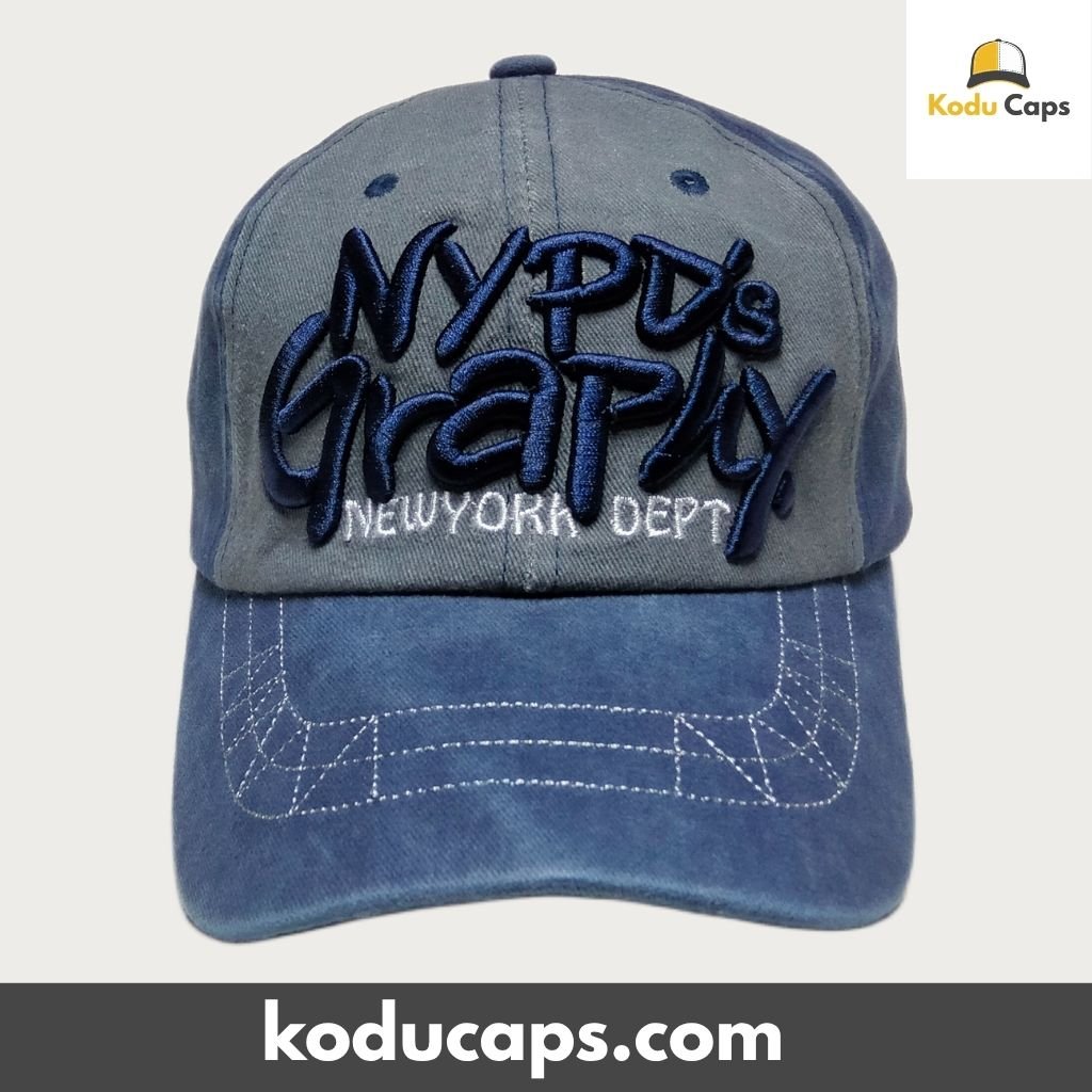 Two-Tone Vintage Washed Adjustable Dad Cap - NYPD's Graphy NEWYORK DEPT - Image 4